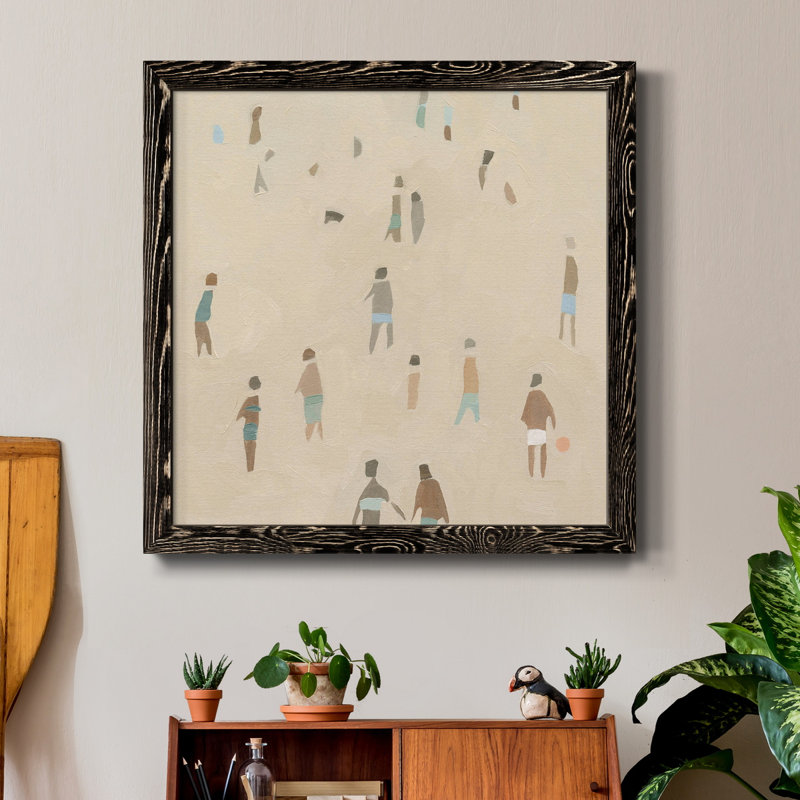 Toile encadrée de qualité supérieure Beach Goer IV - prête à être accrochée, H 20 po x l 20 po x P 1,5 po, Noir