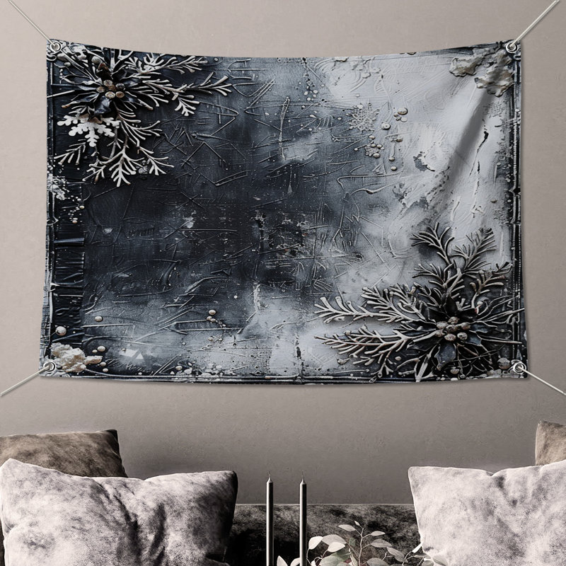 Tapisserie murale flocons de neige - Décoration murale, H 51 po x l 60 po avec 4 œillets
