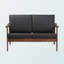 Revêtement en similicuir noir 2 places Dereham, H 29,35 po x l 49,73 po x P 32,95 po