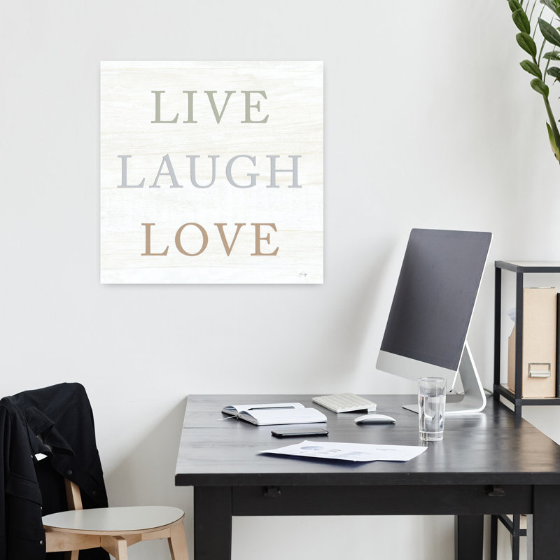 Art contemporain abstrait «Live Laugh Love», H 18 po x l 18 po