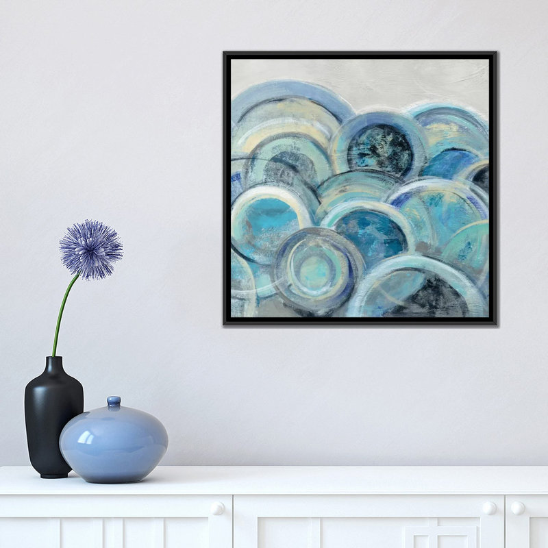 « variante blue gray iii », reproduction d’impression sur toile, H 18 po x l 18 po x P 1,5 po, Toile avec cadre noir