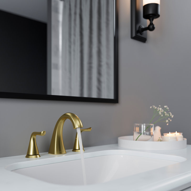 Willa Centerset Bathroom Faucet with Drain Assembly, Brushed Gold