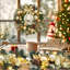 24-Inch Gold Bow Wreath – Battery-Powered, Cones & Ornaments for Front Door Display