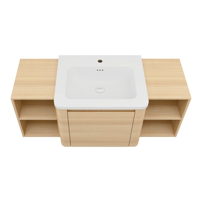 Meuble-lavabo mural avec lavabo en céramique blanche, 48"