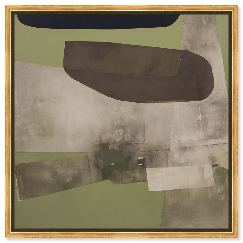 "Olive Fields I", reproduction d'art sur toile encadrée par Art Remedy, cadre doré, 12 x 12, 13"H x 13"W, Gold Frame