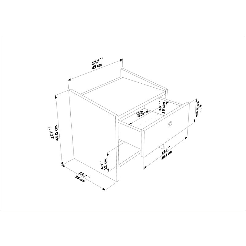 Berlin 1 Drawer Bedside Table, Oak