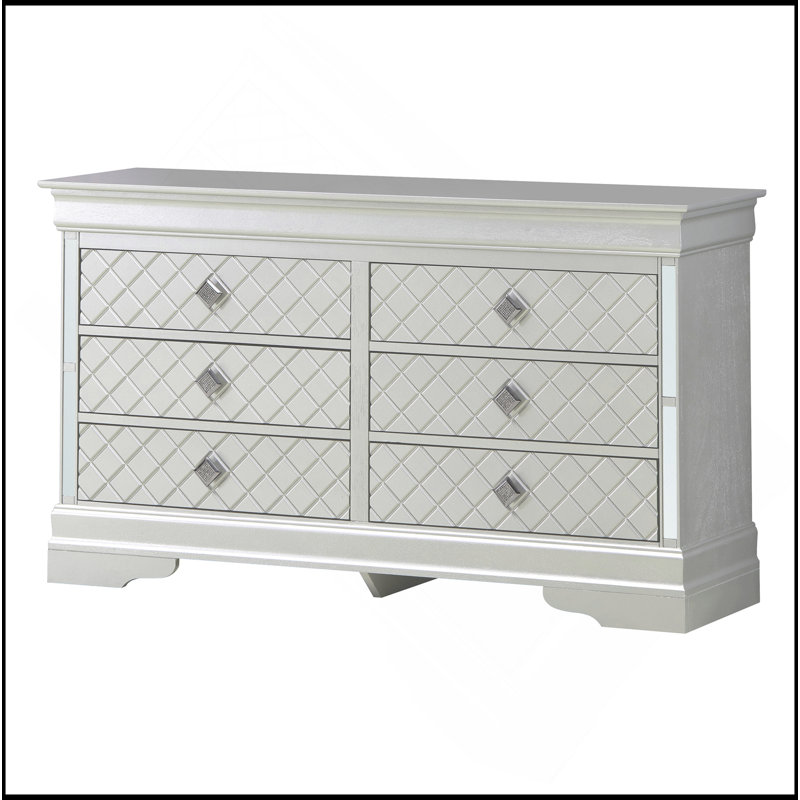 Commode Verona, champagne argenté, Champagne