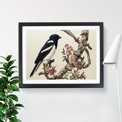 Magpie Bird Watercolour Vol.1 1 Piece Single Picture Frame Wall Art