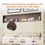 Structure de lit double capitonnée en velours avec USB et veilleuse, tête de lit et tablette à oreilles de 52 po de hauteur avec rivets, beige-1348113599-1348113601