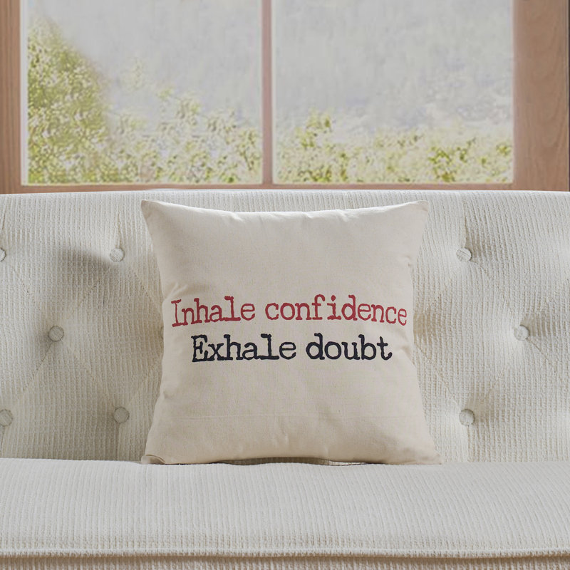 Coussin en coton Yoga, Polyester/ Bourre en polyester, H 18 po x l 18 po x P 8 po