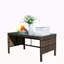 Table basse d'extérieur 1 table basse avec verre trempé transparent