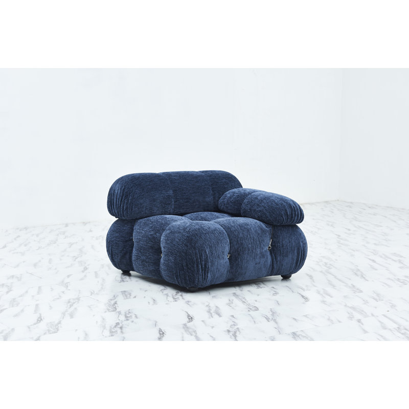 Fauteuil large de 38 po Waino, 100 % polyester bleu