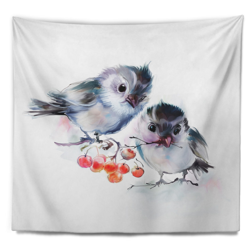 Tapisserie d’animaux en polyester sur branche avec accessoires suspendus inclus, H 32 po x l 39 po