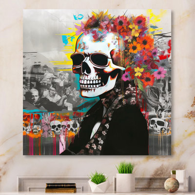 Graffitied Skull II sur impression sur toile