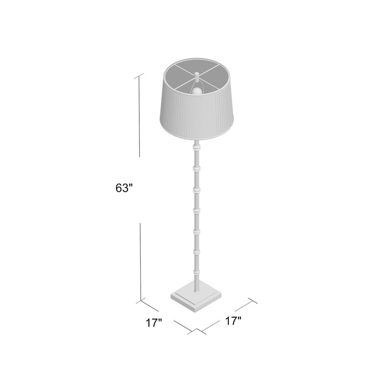 Lauderdale 63'' Black Crackle Traditional Floor Lamp