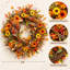 Couronne d'automne 24 po avec baies et feuilles de tournesol pour porte d'entrée