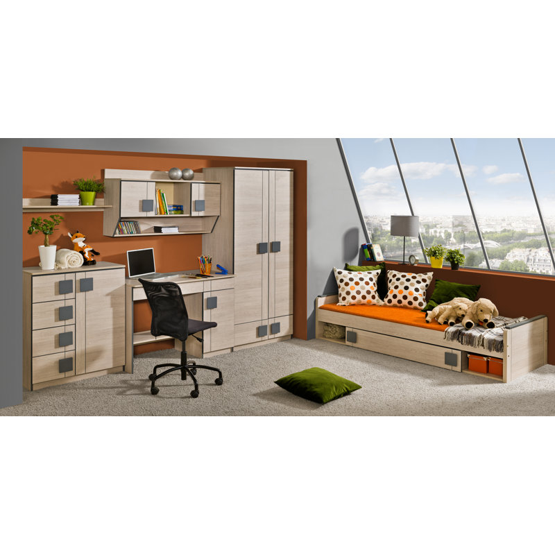Troutville 110cm W Computer Desk, Grey, Oak