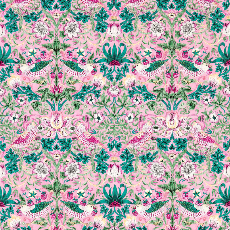 Strawberry Thief Wallpaper, Miami Strip