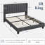 Upholstered Bed Frame with Channel Tufted Headboard-77082534-77082535
