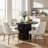 Urbina Modern 5-Piece Dining Table Set With Upholstered Chairs & Pedestal Base-125811026