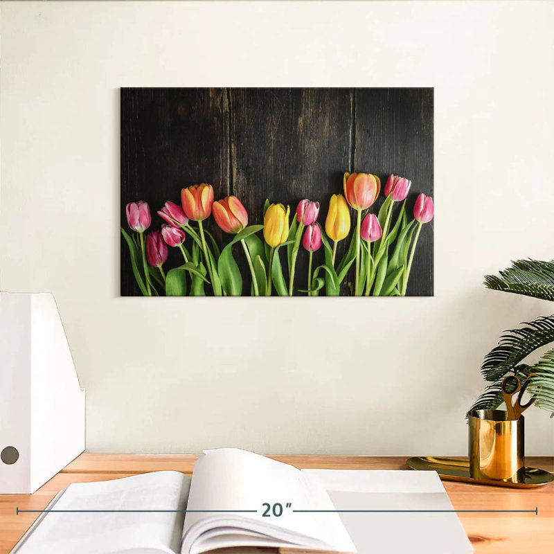 Harnek Tulips On Wood, null