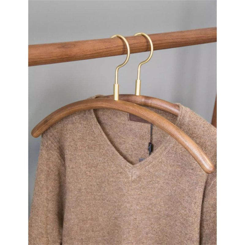 Solid Wood and Brass Clothes Hanger, 15