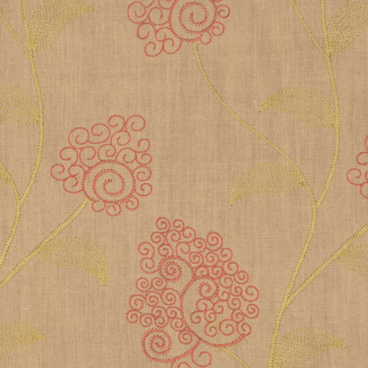 Suite Fabric, Natural/Maroon