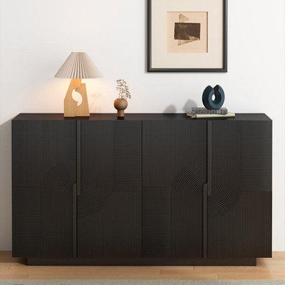 Armoire à chaussures 55,12 po en chêne italien noir
