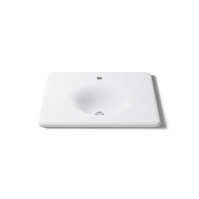 Iron Impressions 26" Single Bathroom Vanity Top, White, Single, White