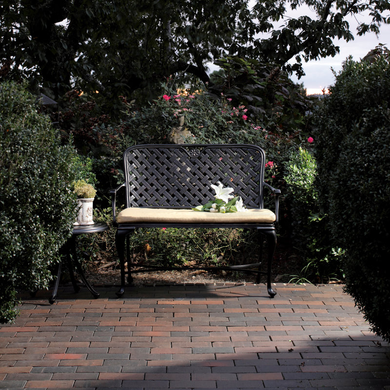 Banc en aluminium Provance - Terre antique, Terre antique, Trépointe, Toile sable