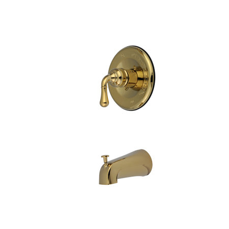 Single Handle Wall Mounted Tub Spout, Polished Brass