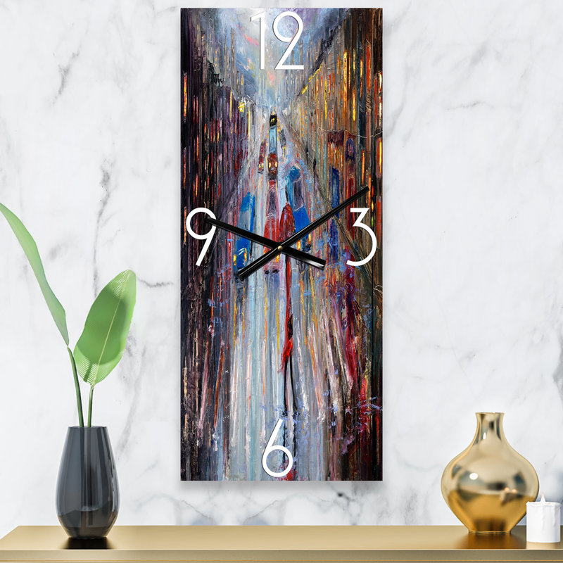 Horloge murale femme en traversant la rue, Grand