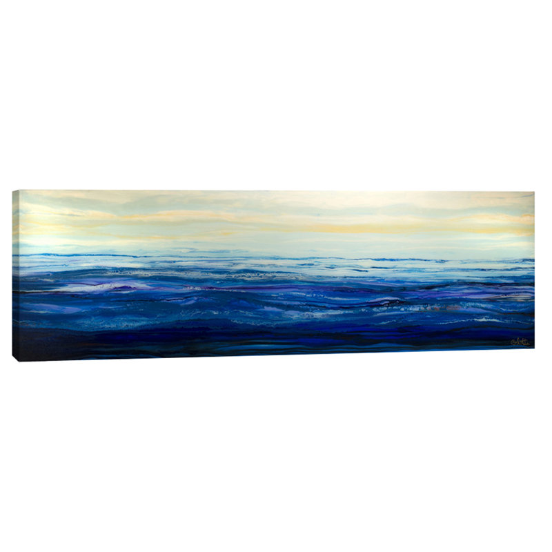 Blue Waters by Barbara Biolotta - Wrapped Canvas Panoramic Painting, 45.72cm H x 137.16cm W x 4cm D