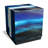 Reverse Printed Beveled Art Glass Cocktail Table Glass Top End Table
