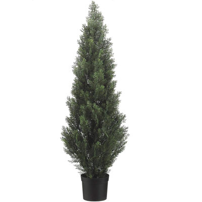 Green Faux Topiary Cedar Tree in Pot