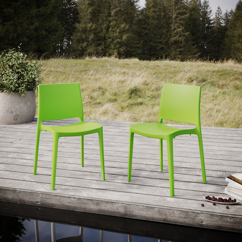 Chaise d'appoint empilable Auni, Vert