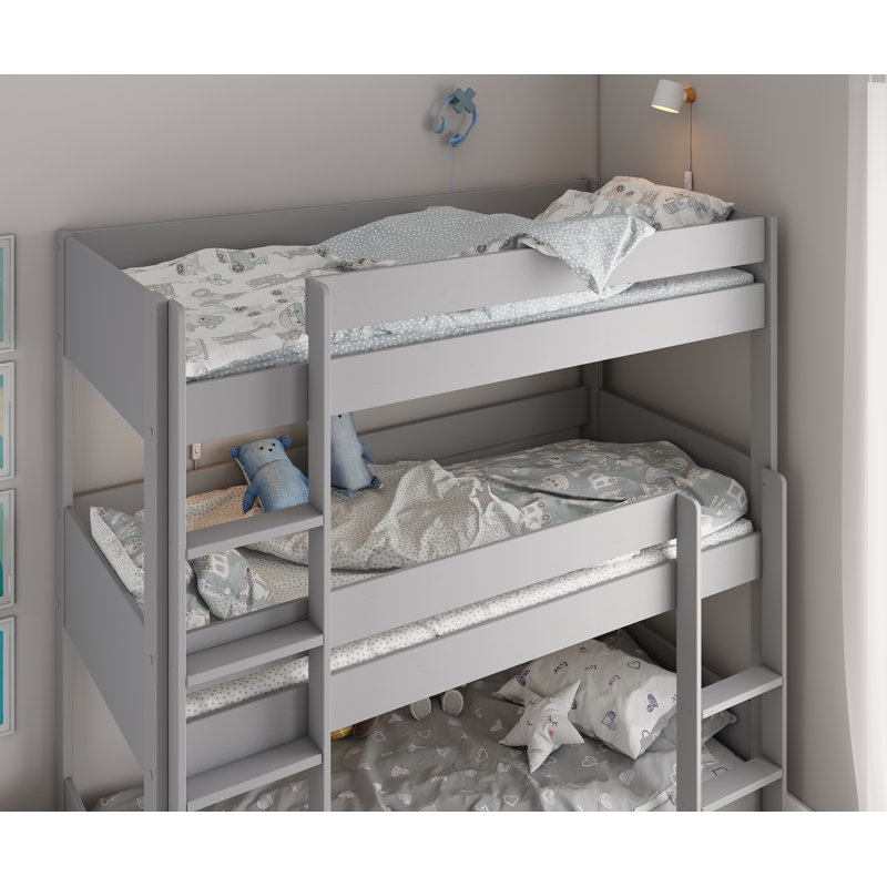 Bunk Bed with Built-in Ladder Included, Grey