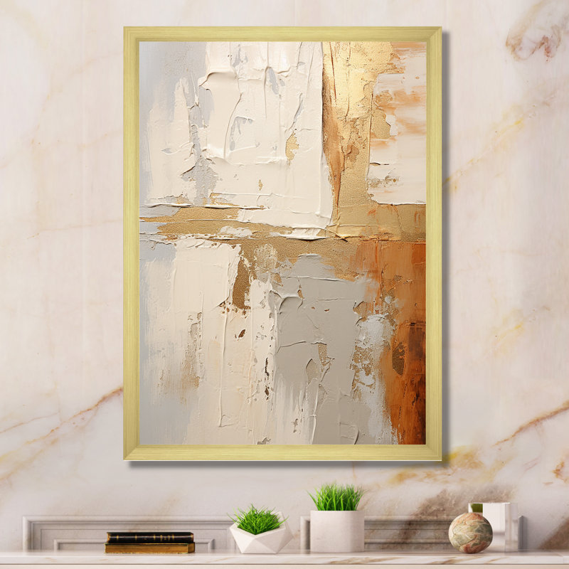 Minimalisme moderne, sérénité scandinave, art IV, H 32 po x l 16 po x P 1 po, Cadre doré simple