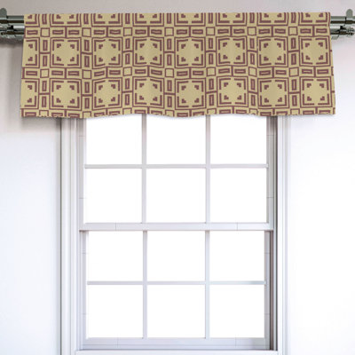 Sateen Geometric Ruffled Window Valance