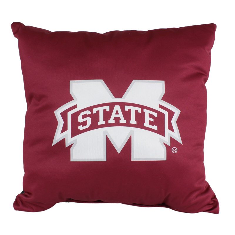 Coussin décoratif 16 po x 16 po South Carolina Gamecocks - 2 couleurs, logo unique des deux côtés, Mississippi State Bulldogs