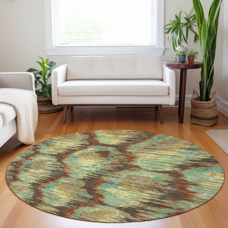 Premium Machine Washable Prisco Fudge Rug, Round 8'