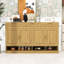 Buffet moderne avec tablettes et tiroirs et compartiments de rangement ouverts-1006727742