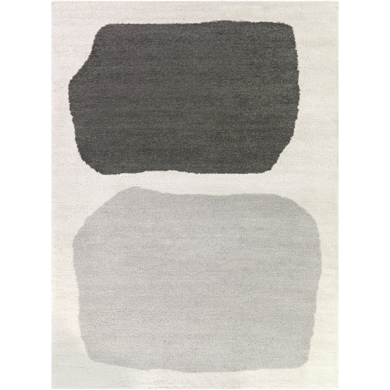 Tapis moderne gris / gris anthracite Gruen, Rectangle 5 pi 3 po x 7 pi