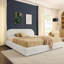 Structure de lit rembourrée avec tête de lit, rangement pour tiroir robuste sur roulettes, matelas non inclus-1717335109-1718265484
