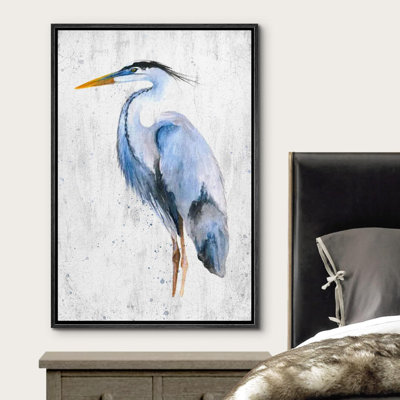 Crane Heron Bird " Pastel Blue Watercolor Heron Bird Nature Modern "