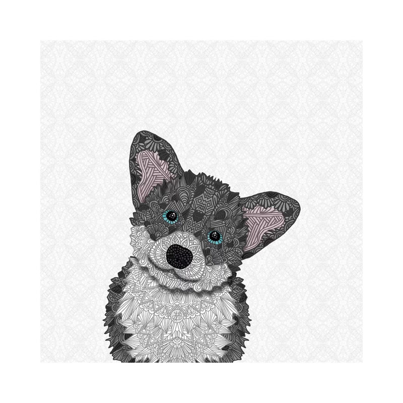 Cute Blue Corgi by Angelika Parker - Wrapped Canvas Print, 66.04cm H x 66.04cm W x 1.905cm D