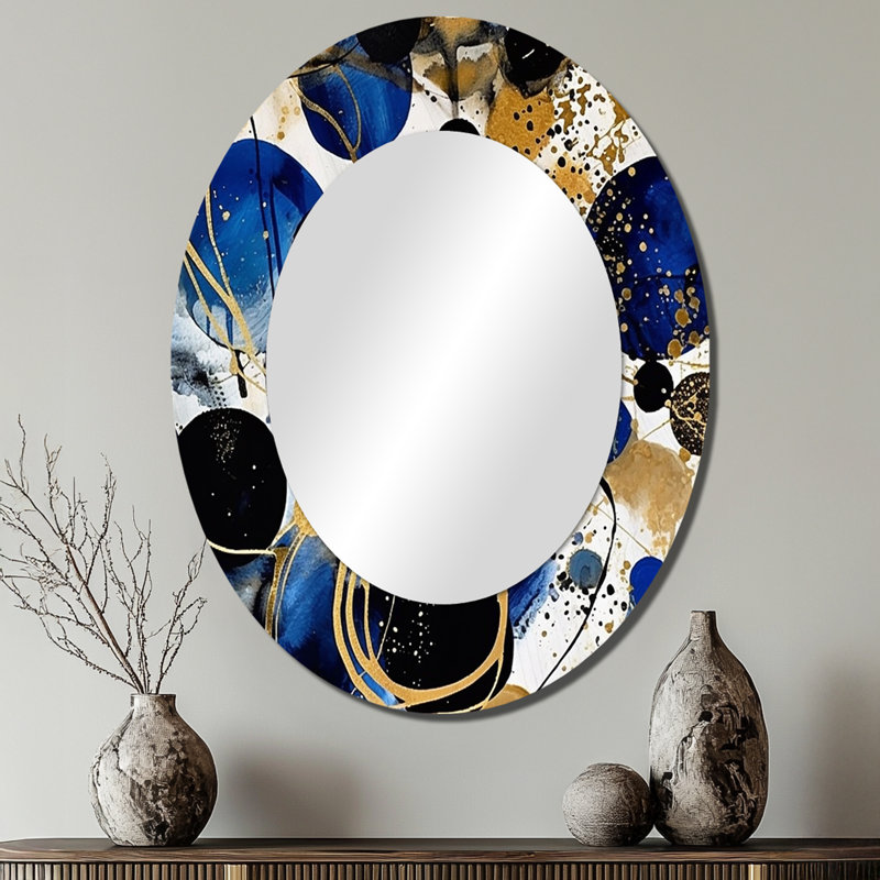 Muret - Miroir abstrait en métal, 40 po x 30 po