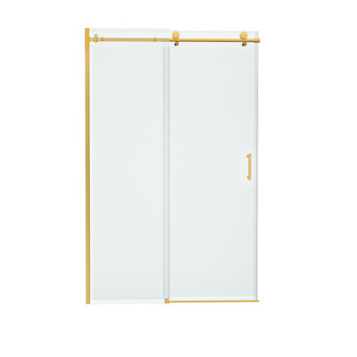 Porte de douche coulissante simple sans cadre avec porte de douche en verre trempé de 48 mm à l 4 4 po x H 76 po