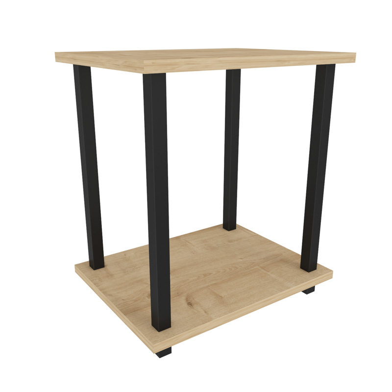 Table d'appoint Monowi, Noir, Chêne