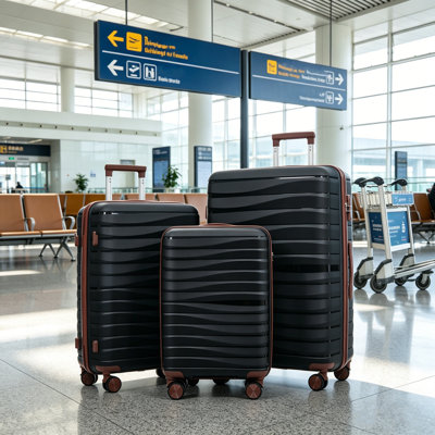 Ensemble de valise rigide à roulettes 3 pièces de qualité supérieure avec verrou TSA